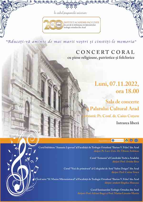 afis concert coral 07 noiembrie